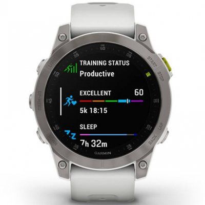 Hodinky Garmin Epix Sapphire Titan/White Silicone Band (010-02582-21)